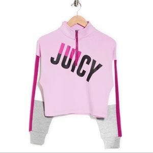 Juicy Couture Color Block Half-Zip Pullover Orchid Size Medium